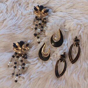 Elegant Costume Trio in Black & Gold Tones